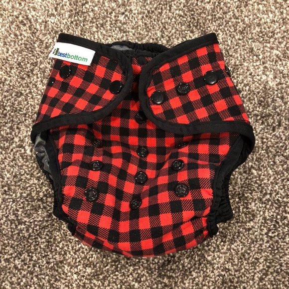 Best Bottom diaper buffalo red plaid - Picture 1 of 3